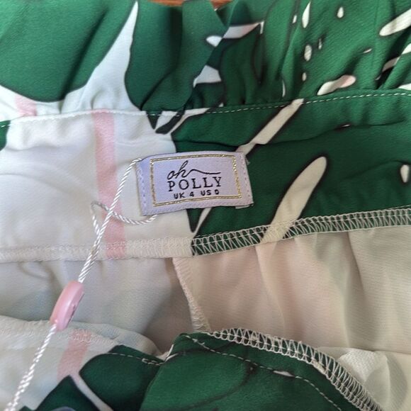 Oh Polly Tropical Leaf Print Pants Size 0 NWT - Picture 4 of 4
